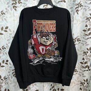 VTG San Francisco 49ers Taz Sweatshirt Mens L 1994 Looney Tunes NFL Football